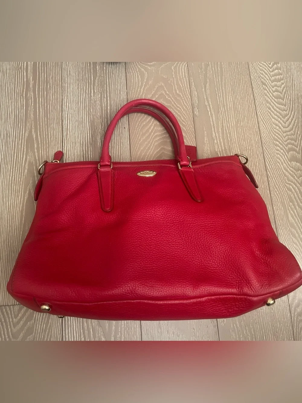 Coach Women's Red Leather Handbag - COACH